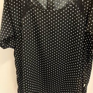 American Eagle Polka Dot Top with Sheer and Zip Details XL